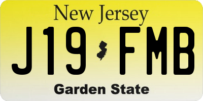 NJ license plate J19FMB