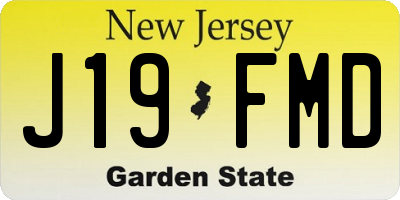 NJ license plate J19FMD