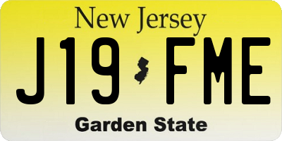 NJ license plate J19FME