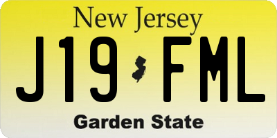 NJ license plate J19FML