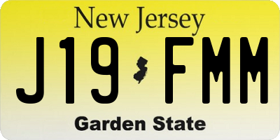 NJ license plate J19FMM