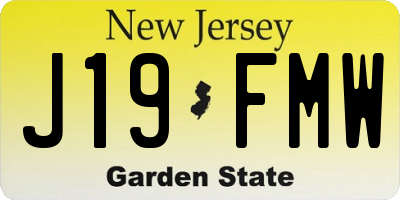 NJ license plate J19FMW