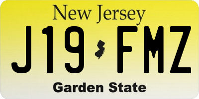 NJ license plate J19FMZ