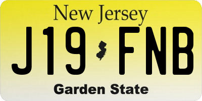 NJ license plate J19FNB