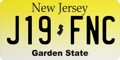 NJ license plate J19FNC