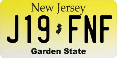 NJ license plate J19FNF