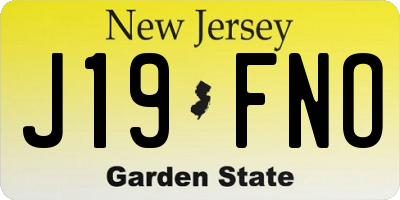 NJ license plate J19FNO