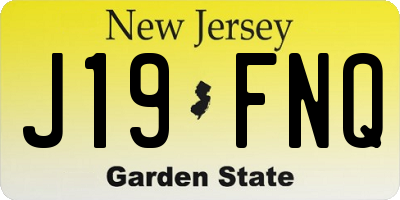 NJ license plate J19FNQ