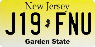 NJ license plate J19FNU