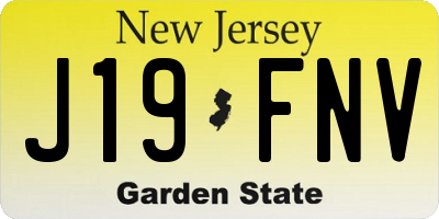 NJ license plate J19FNV