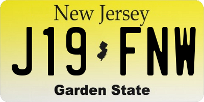 NJ license plate J19FNW