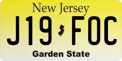 NJ license plate J19FOC