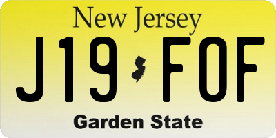 NJ license plate J19FOF