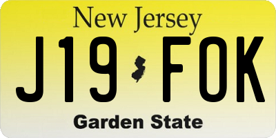 NJ license plate J19FOK