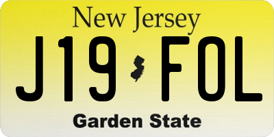 NJ license plate J19FOL
