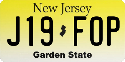 NJ license plate J19FOP