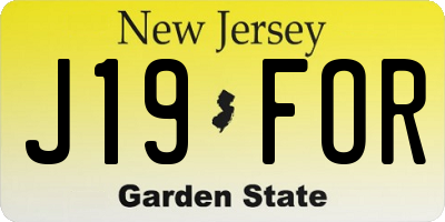 NJ license plate J19FOR