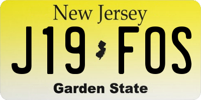 NJ license plate J19FOS