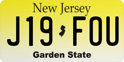 NJ license plate J19FOU