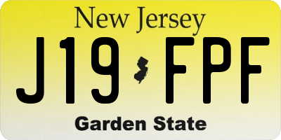 NJ license plate J19FPF