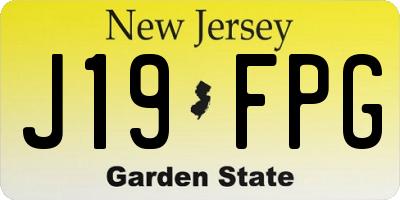 NJ license plate J19FPG