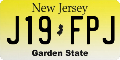 NJ license plate J19FPJ