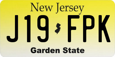 NJ license plate J19FPK