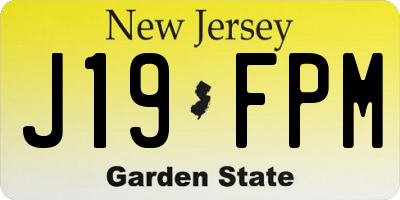 NJ license plate J19FPM
