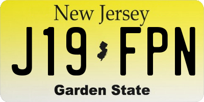 NJ license plate J19FPN