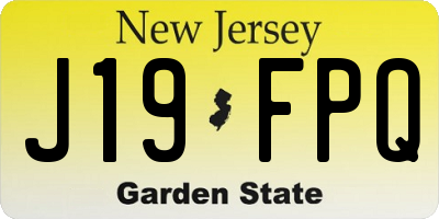 NJ license plate J19FPQ