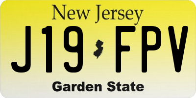 NJ license plate J19FPV