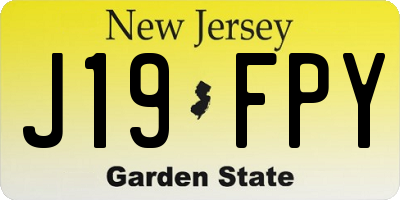 NJ license plate J19FPY