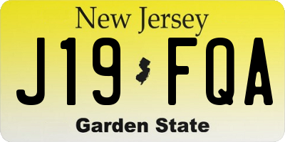 NJ license plate J19FQA