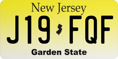 NJ license plate J19FQF