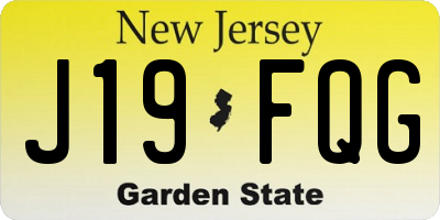 NJ license plate J19FQG