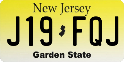 NJ license plate J19FQJ