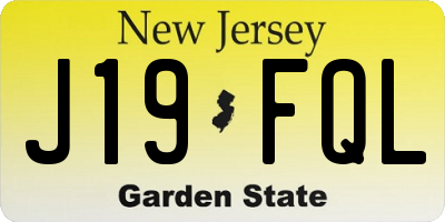 NJ license plate J19FQL