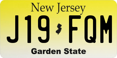 NJ license plate J19FQM