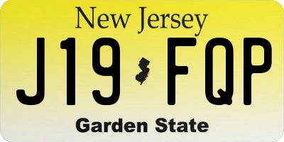 NJ license plate J19FQP