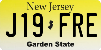 NJ license plate J19FRE