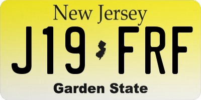 NJ license plate J19FRF