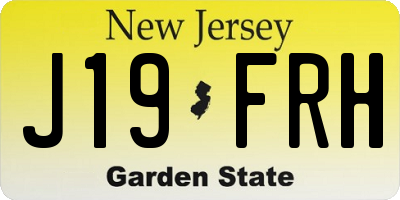 NJ license plate J19FRH