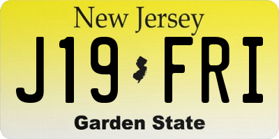 NJ license plate J19FRI