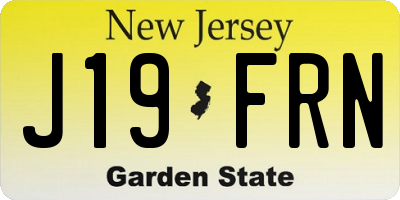 NJ license plate J19FRN