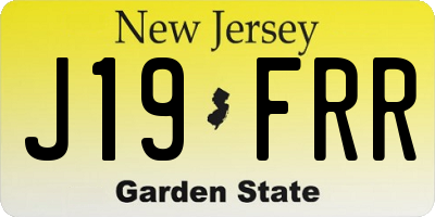 NJ license plate J19FRR