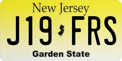 NJ license plate J19FRS