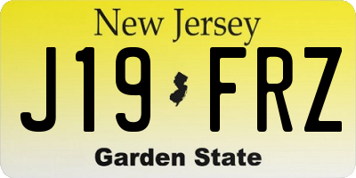 NJ license plate J19FRZ