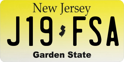 NJ license plate J19FSA