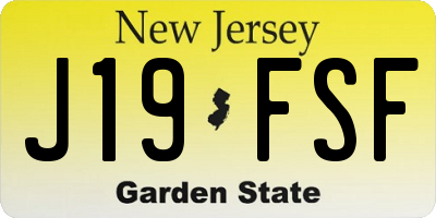 NJ license plate J19FSF