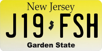 NJ license plate J19FSH